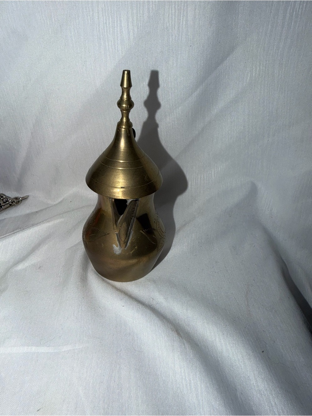 Vintage Etched Brass 3-Piece Coffee Set - Picture 8 of 16